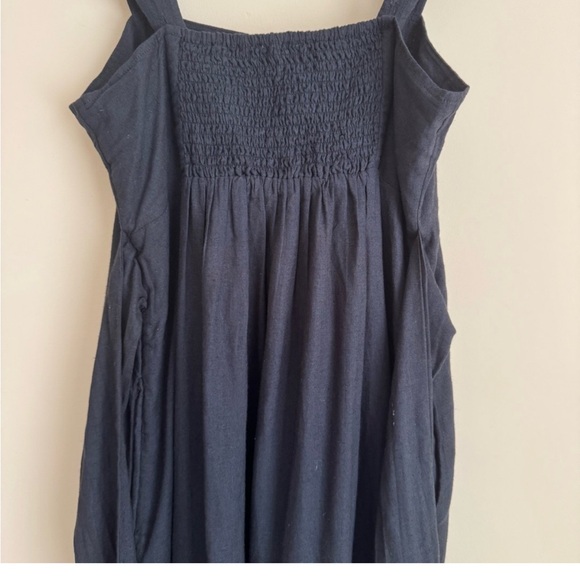 Anthropologie Pilcro Sleeveless Square Neck Linen Midi Dress Small Black - Picture 6 of 9